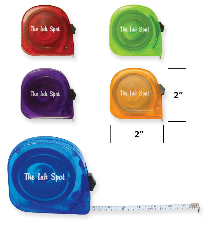 Advertising Tape Measures (10. Ft., Ink Imprint, Translucent Blue)